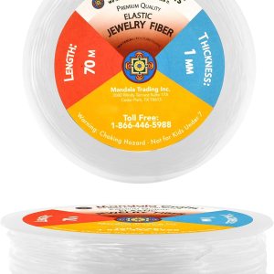 Mandala Crafts Cuerda elástica de fibra elástica de calidad comercial para la fabricación de joyas, cuerda elástica para pulseras, cuerda elástica Mandala Crafts Cuerda elástica de fibra elástica de calidad comercial para la fabricación de joyas, cuerda elástica para pulseras, cuerda elástica
