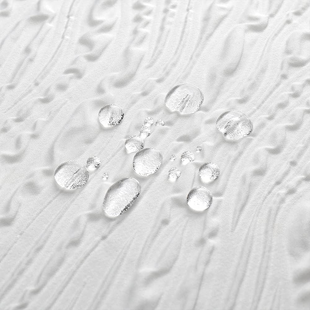 Cortina de ducha blanca, cortina de ducha con textura geométrica 3D en relieve, cortinas de ducha de tela lavable para baño, juego de cortina de
