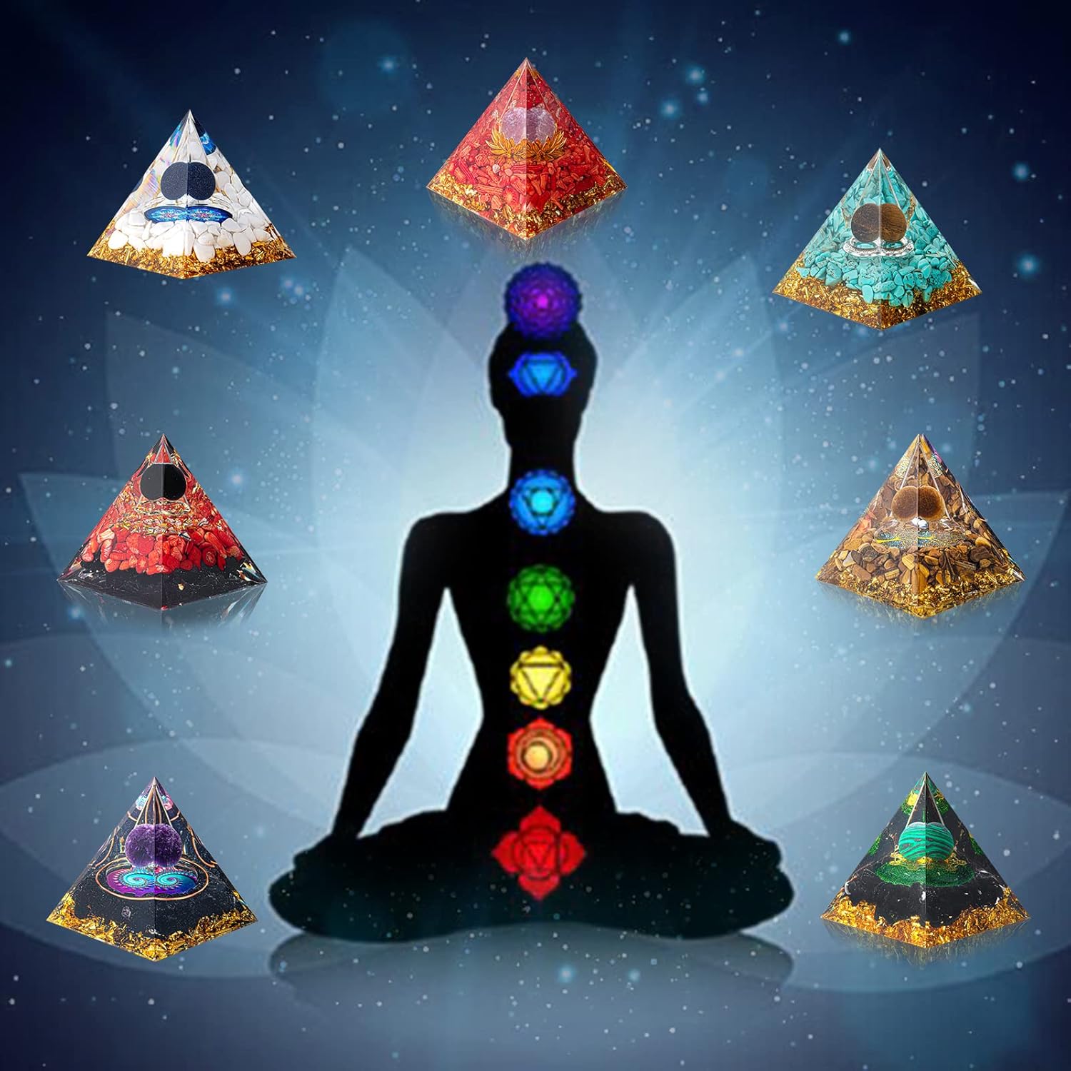 Orgone Pyramid Crystal Healing Stone Energy Generator Healing Crystals Chakra Crystal Healing Meditation Crystal Sphere Orgonite Crystal Pyramid