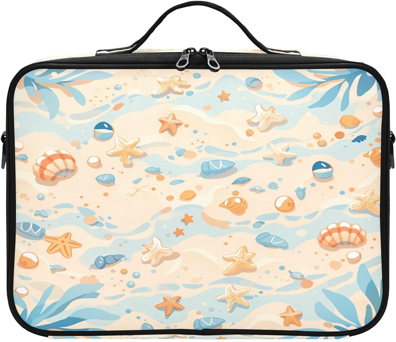 Shells Ocean Waves Beach Starfish cosmetic bags women bag toiletry travel up bag organizator large travel makeup bag bolsos de maquillaje para mujer