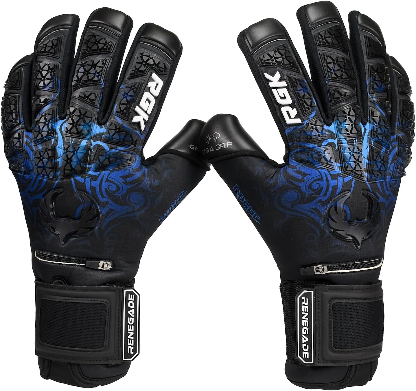 Renegade GK Limited Edition Rogue – Guantes de portero de fútbol con microprotección (tallas 6-11, nivel 4+) Pro-Tek Fingersaves y agarre Giga de