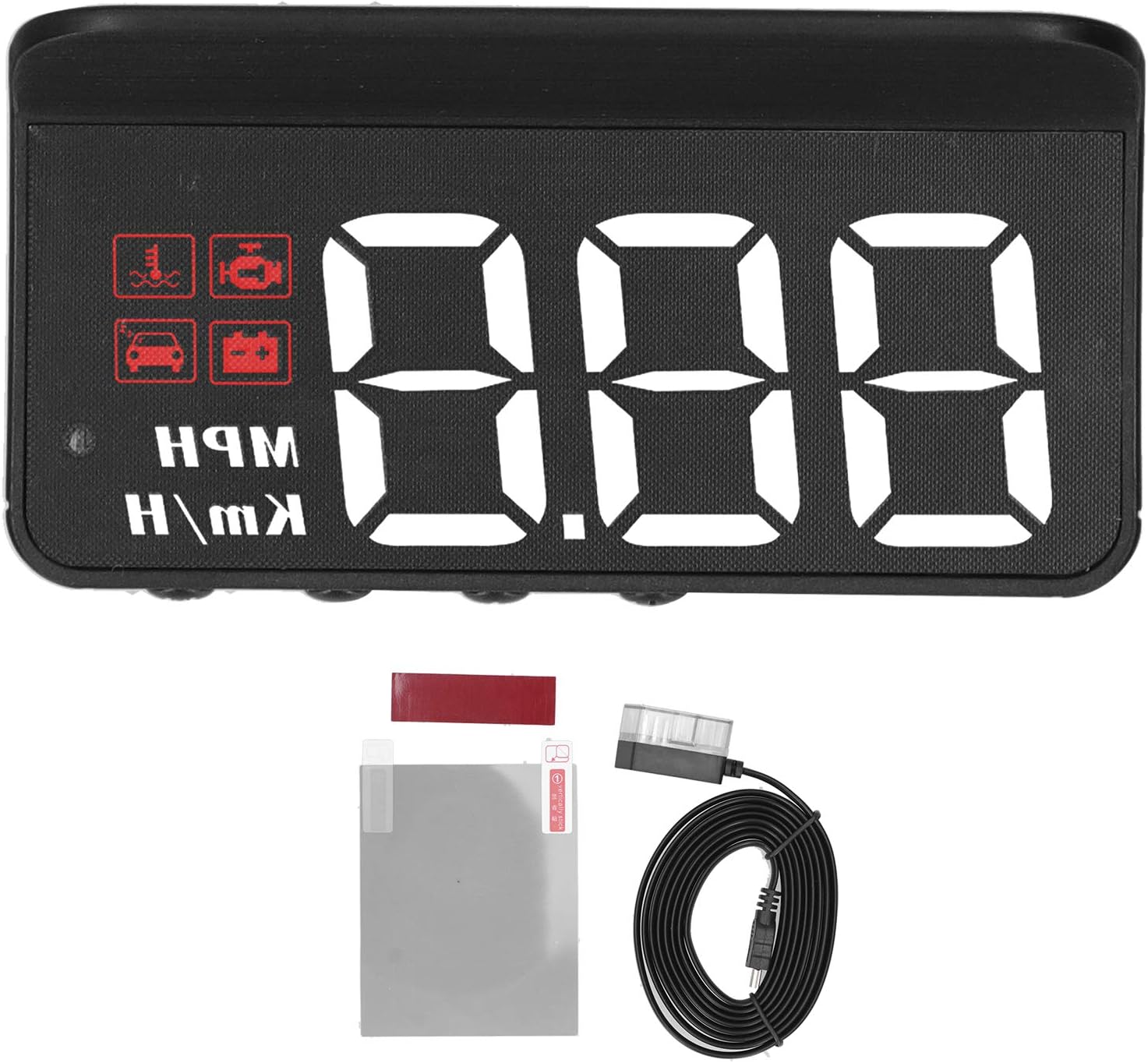OBD2 HUD – Pantalla de cabeza hacia arriba, pantalla de velocímetro HUD para automóvil, proyector de parabrisas, medidor multifunción, alarma de