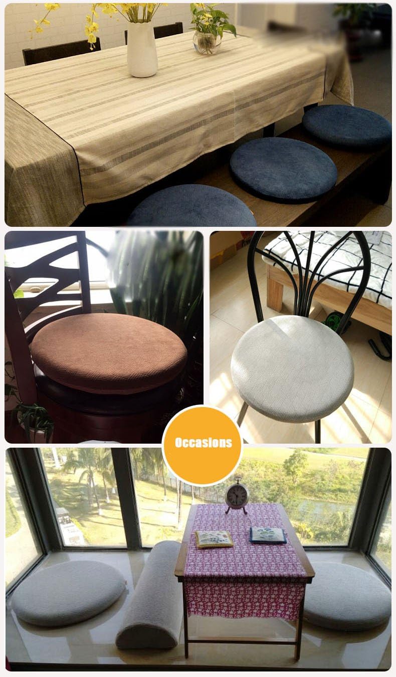 Sigmat Cojín de asiento de espuma viscoelástica antideslizante suave cojín redondo para silla de 16 pulgadas, color gris