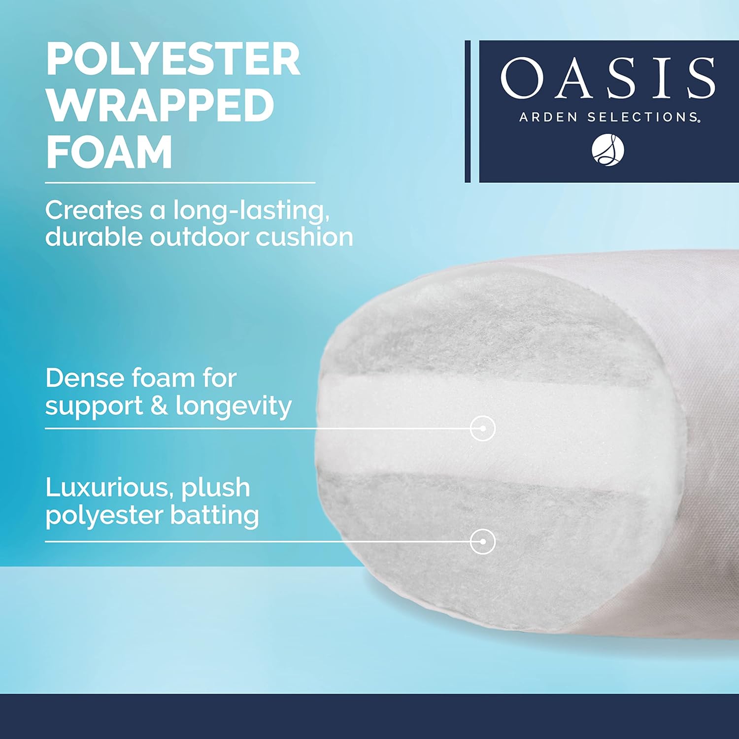 Arden Selections Almohada lumbar al aire libre de Oasis 14 x 24, PP no tejido 40 GSM