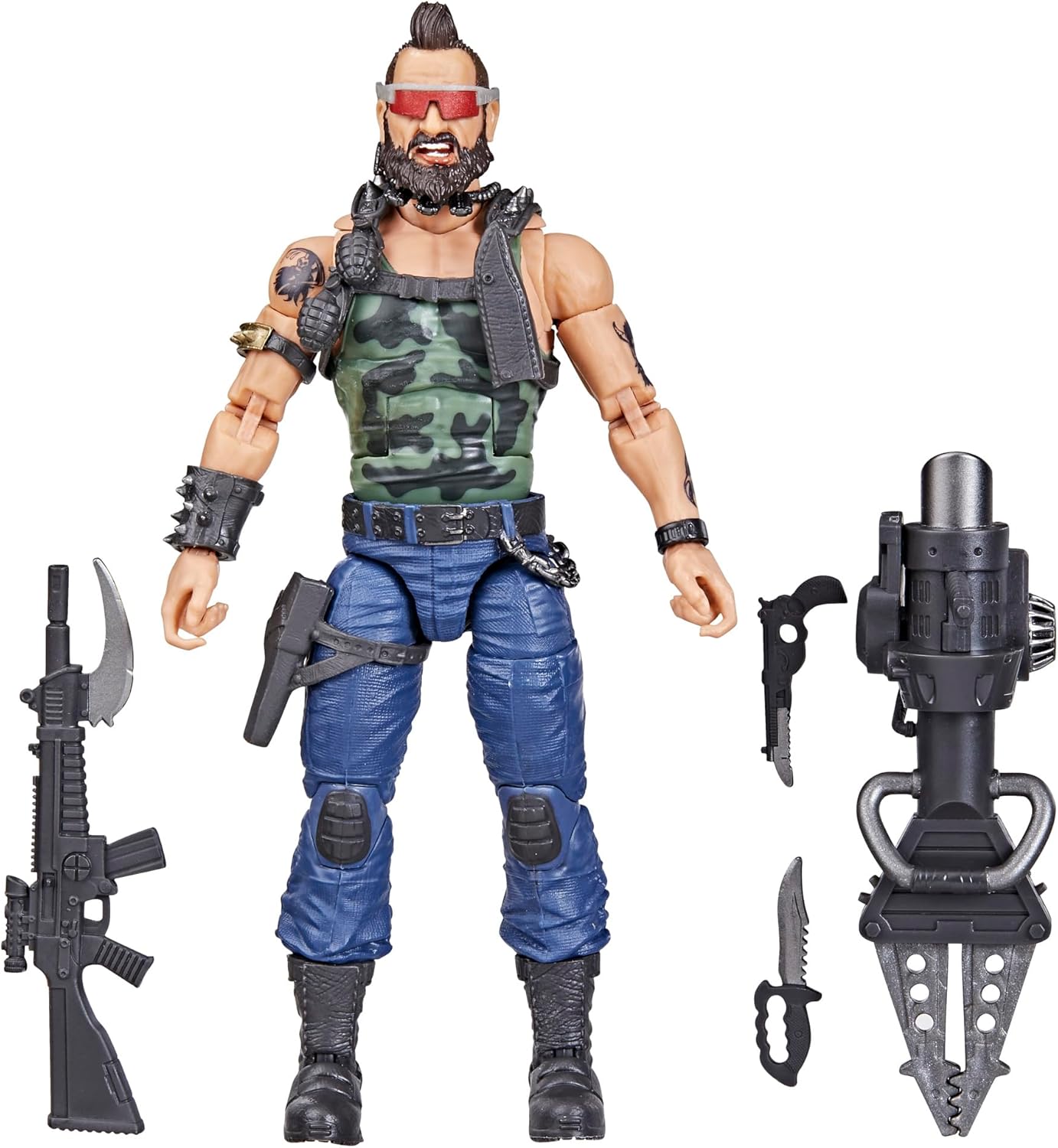 G.I. Joe Classified Series Dreadnok Ripper, figura de acción coleccionable, 102, figuras de acción de 6 pulgadas para niños y niñas, con 6 piezas de