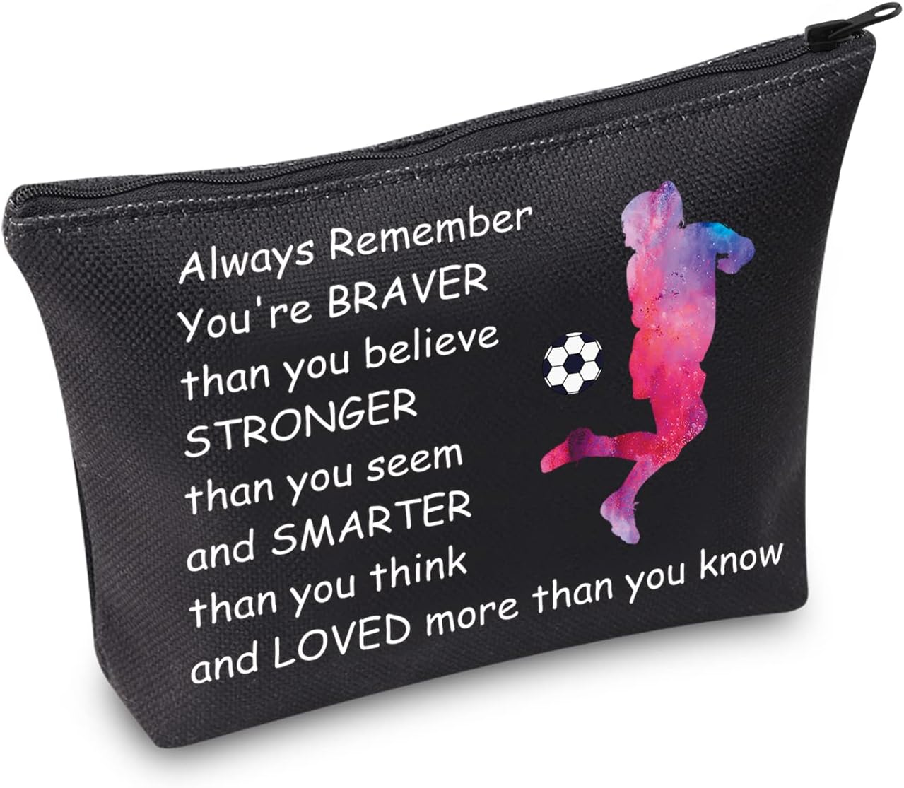 Regalos de fútbol para ella, bolsa con cremallera, bolsa de fútbol, cosméticos, maquillaje, jugador de fútbol, regalo del equipo de fútbol, regalo