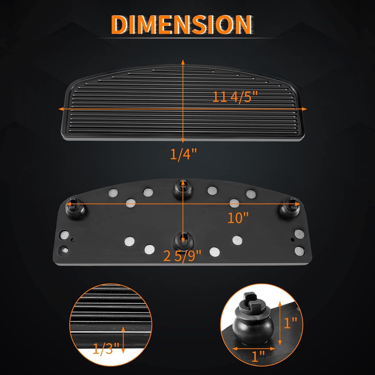 Estribo de goma delantero para motocicleta, estribo de pie ancho, pedales, almohadillas compatibles con Harley Touring Softail Road King Electra
