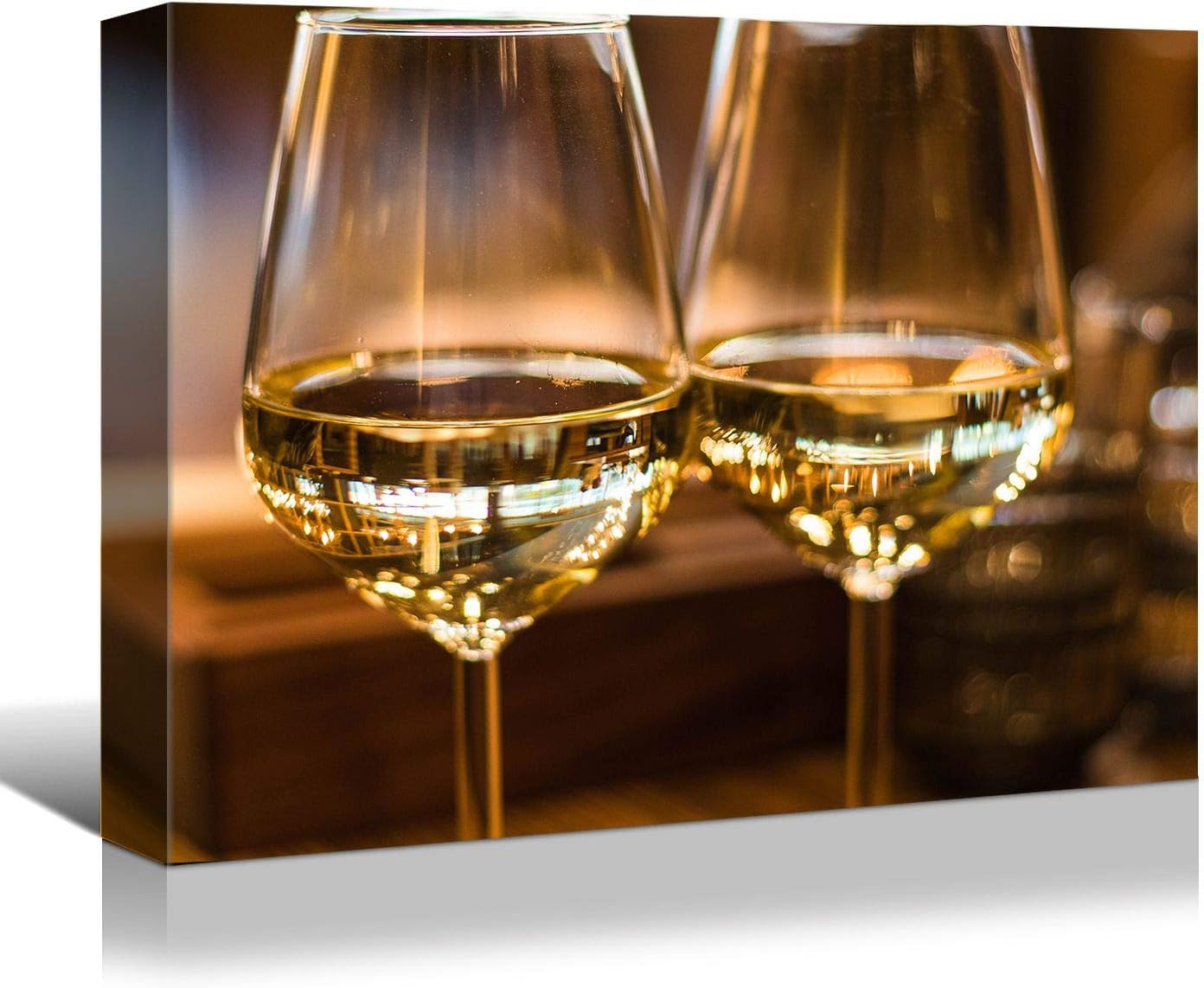 Looife Lienzo decorativo para pared, 48 x 36 pulgadas, decoración de pared de copa de vino de champán envuelta en galería, decoración de pared,