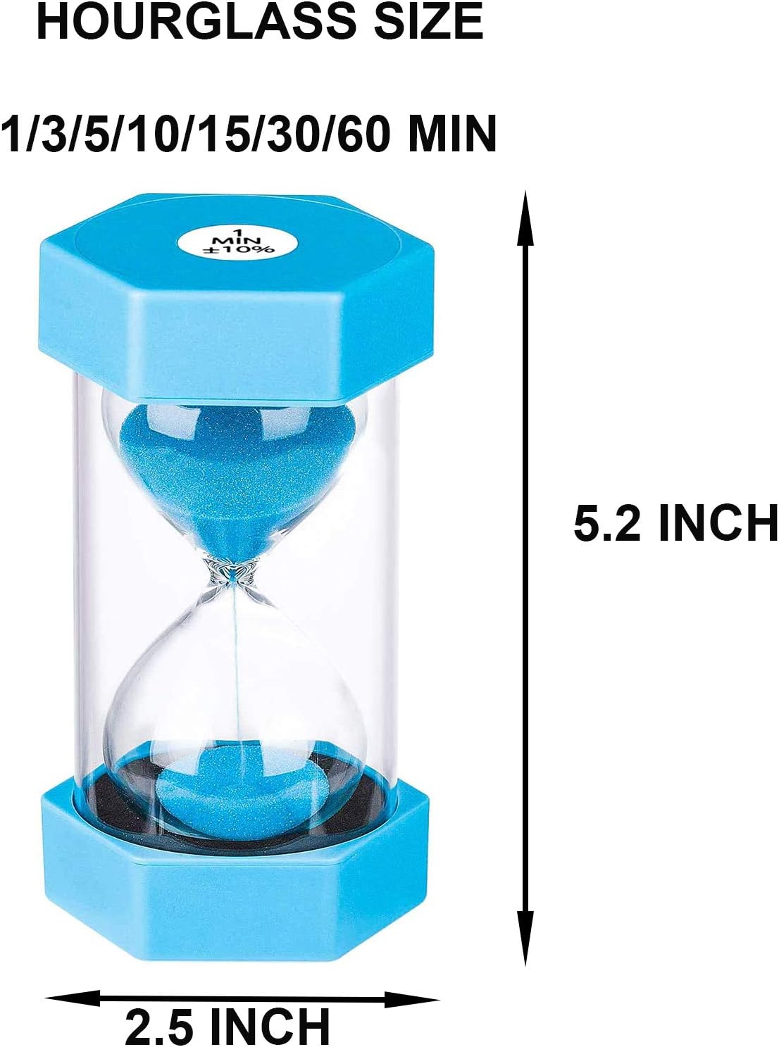 SuLiao Temporizador de arena de reloj de arena de 3 minutos reloj de arena colorido, pequeño reloj de arena verde de 3 minutos, reloj de arena,