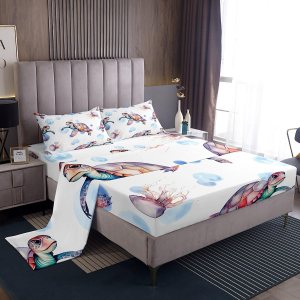 Juego de sábanas bajeras y fundas de almohada, juego de sábanas de tortuga marina tropical, juego de sábanas de tortuga nadando en el mar, juego de Juego de sábanas bajeras y fundas de almohada, juego de sábanas de tortuga marina tropical, juego de sábanas de tortuga nadando en el mar, juego de