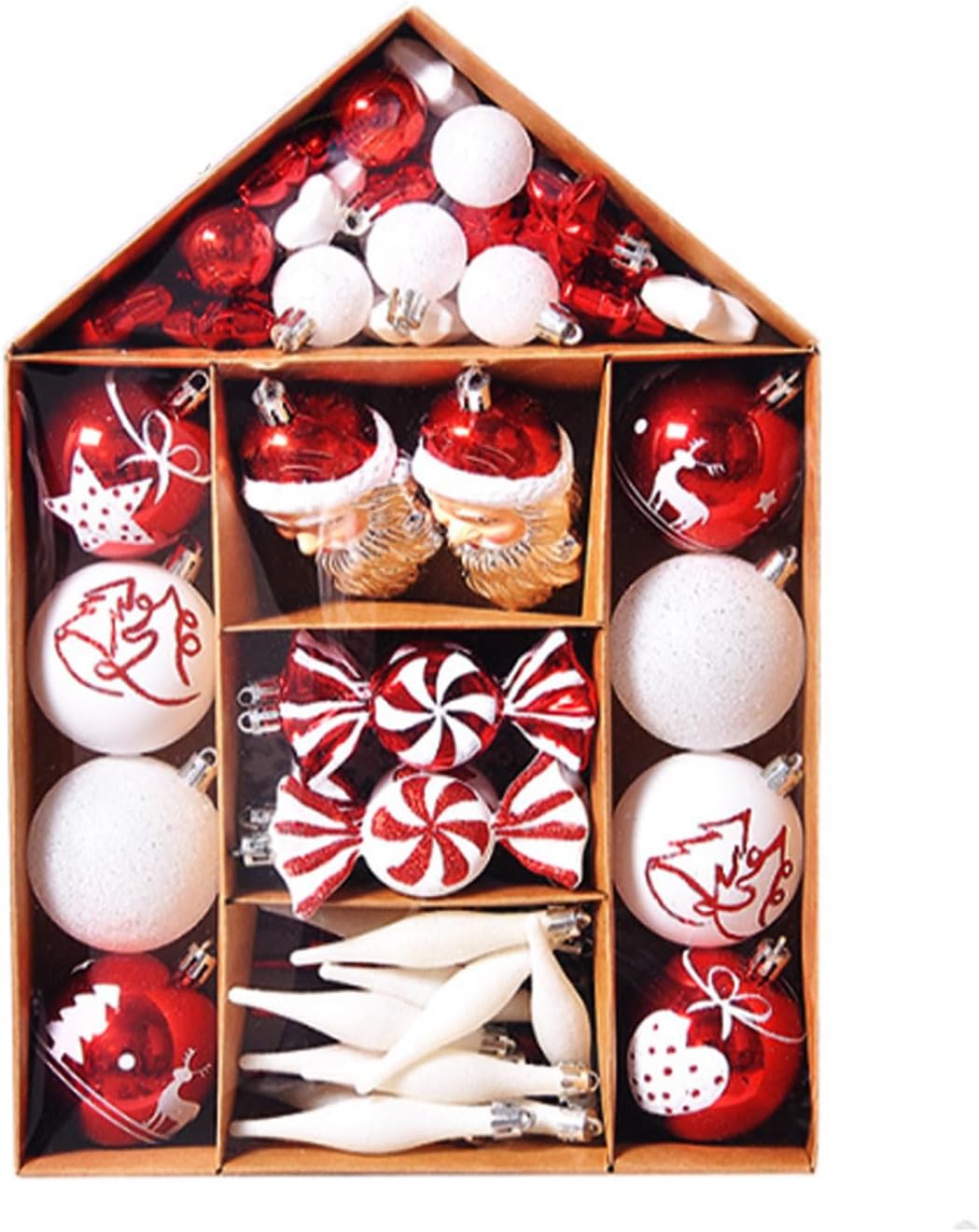 Adornos de 70 piezas surtidas de adornos de Navidad, bolas colgantes de plástico inastillable, bolas colgantes para árbol de Navidad, fiestas,