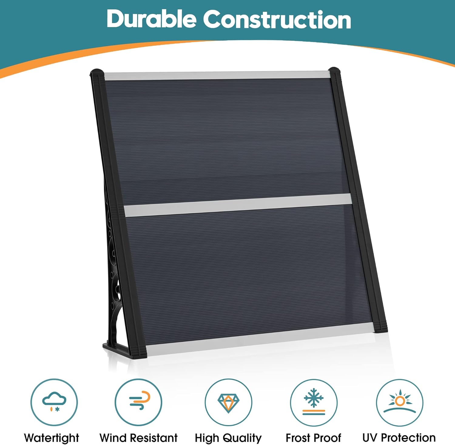MCombo Toldo de ventana de 40 x 40 pulgadas, toldos de policarbonato para puertas, cubierta de toldo de patio al aire libre AW404 (40 x 40, tabla