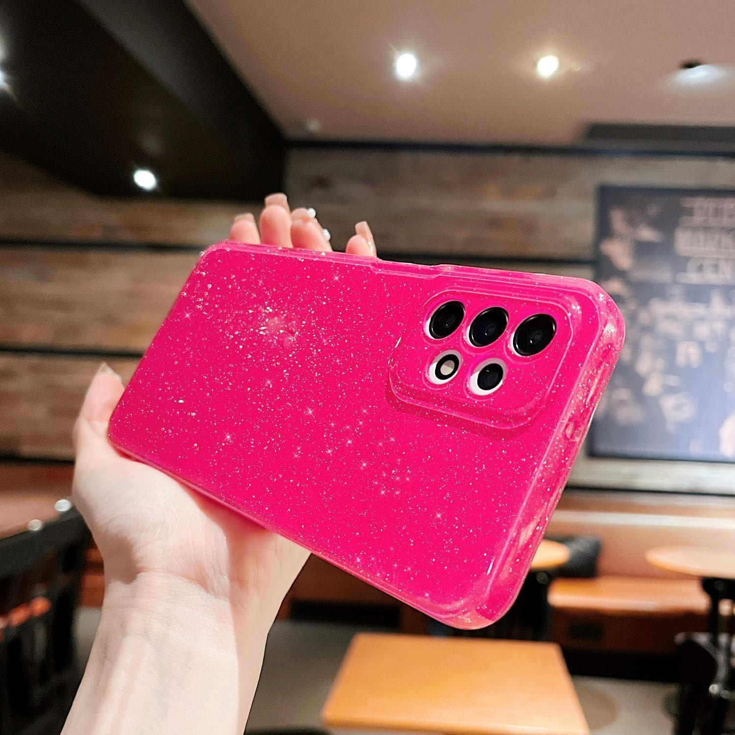 MINSCOSE Funda compatible con Samsung Galaxy A23 5G, bonita funda delgada con purpurina fina, a prueba de golpes, de TPU para mujeres y niñas, para