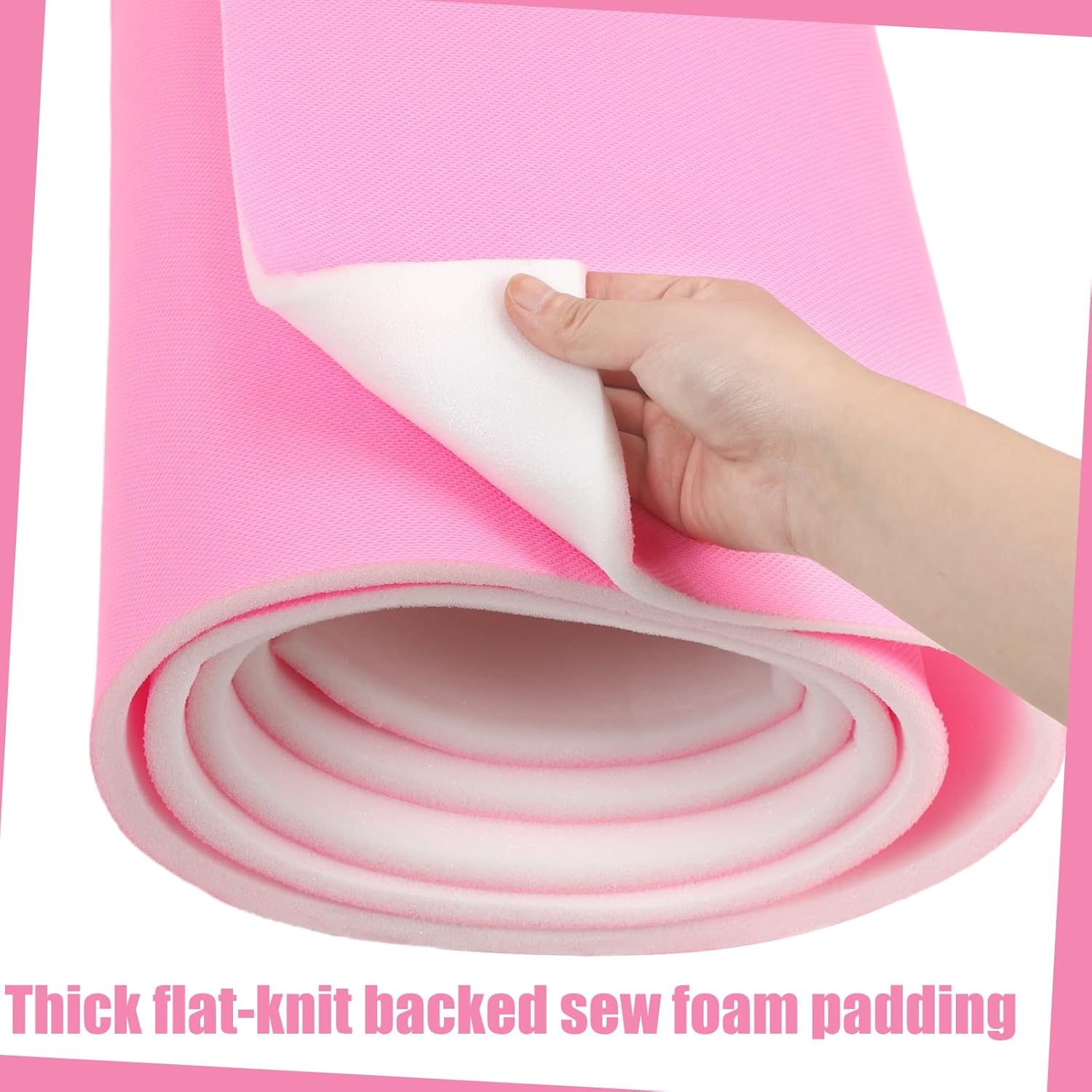 Cojín de espuma de polietileno de 59 pulgadas de ancho, 3 yardas de largo, espuma gruesa, relleno de espuma personalizable (rosa, 12 pulgada de