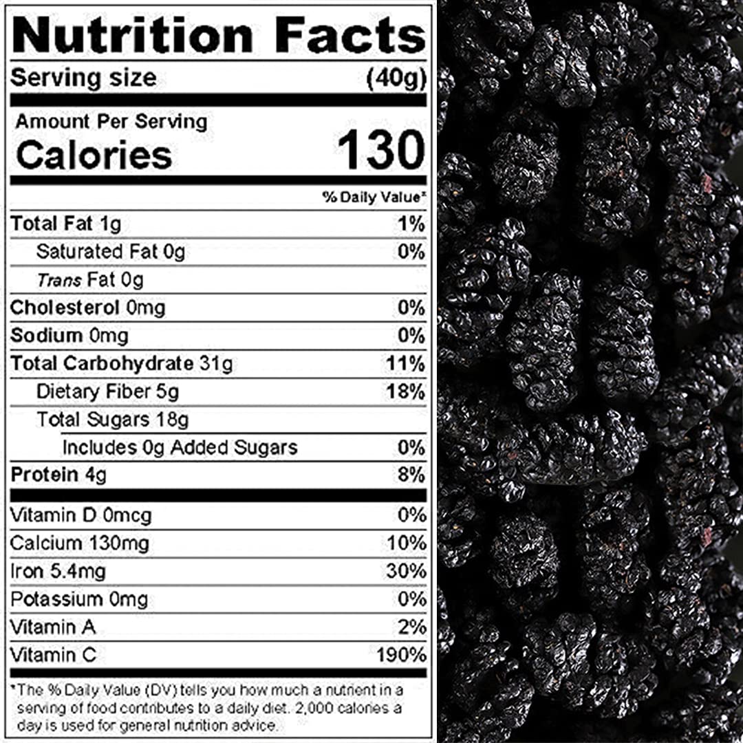 Presto Sales LLC – Moras frescas secas negras  Sin azúcar añadido, delicioso, calidad, vegano, fácil de usar, aperitivo, saludable, ingrediente,