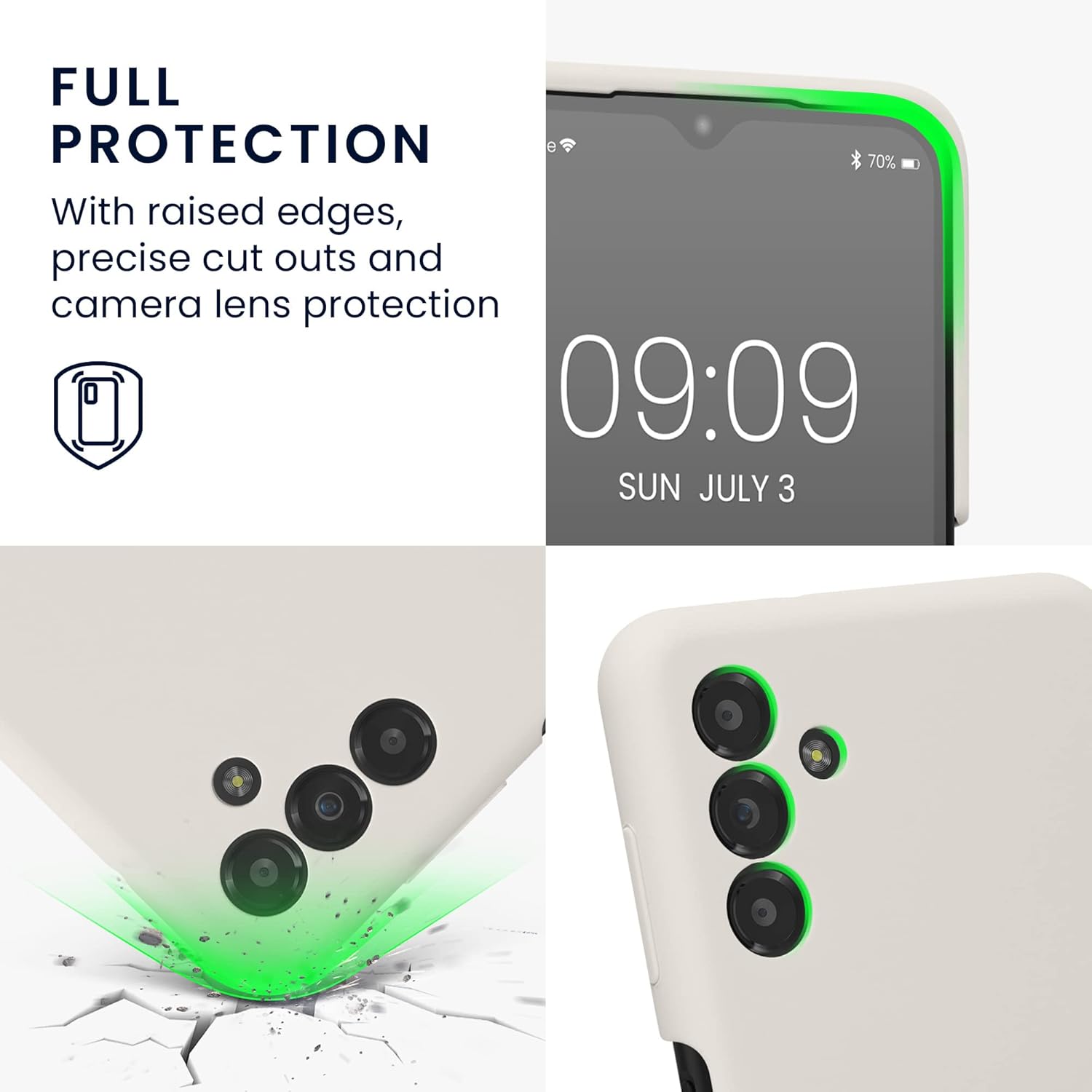 kwmobile Funda compatible con Samsung Galaxy A13 5G – Funda delgada de silicona TPU – Acabado suave al tacto – Blanco mate