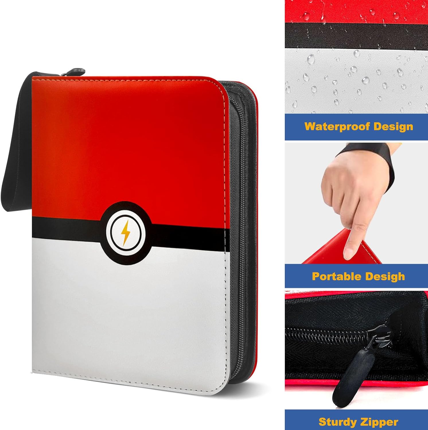 Carpeta de tarjetas para tarjetas intercambiables, tarjetero con 9 bolsillos, 50 fundas extraíbles, 900 tarjetas con cremallera, carpetas portátiles