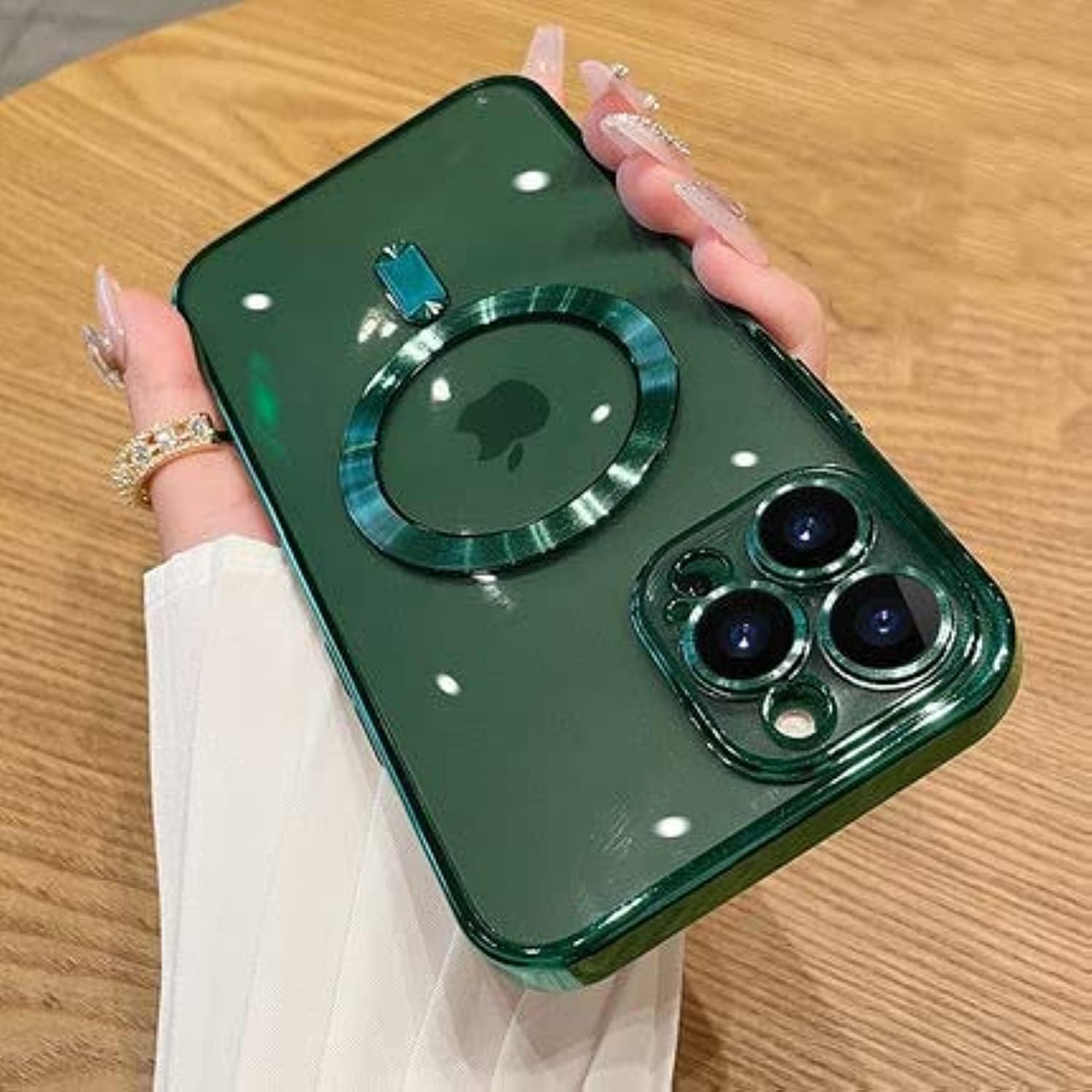 OOK Funda compatible con iPhone 14 Pro Max con protector de lente de cámara (compatible con MagSafe), antiarañazos, a prueba de golpes, delgada,