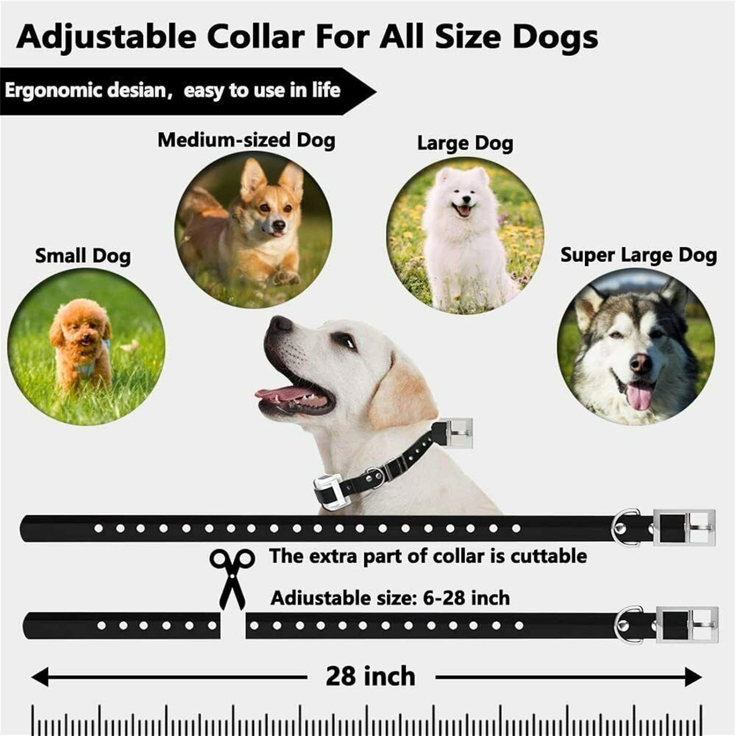 Valla inalámbrica para perros, sistema eléctrico de contención de límites para perros, rango ajustable de hasta 1640 pies, collar de entrenamiento