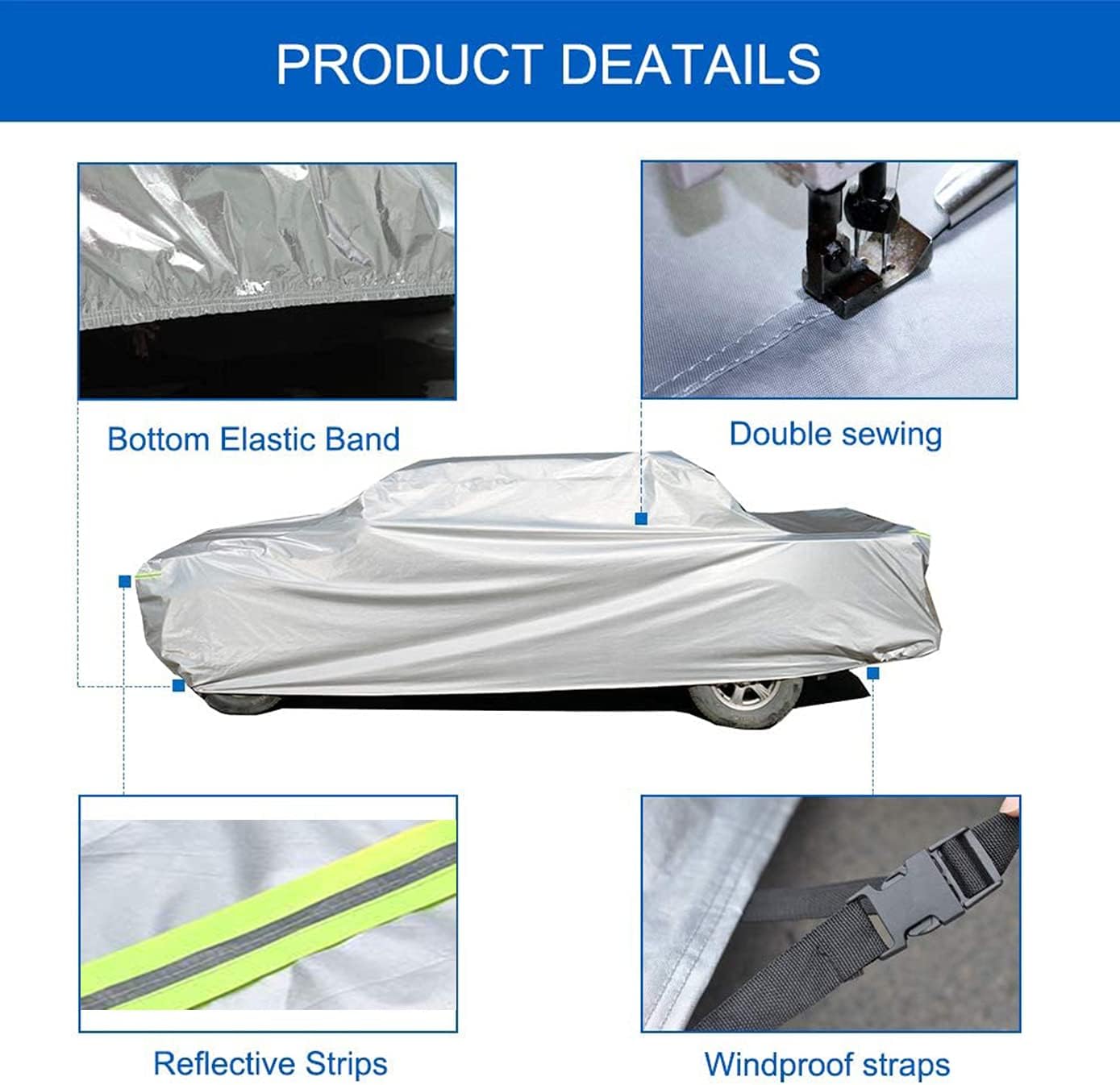 Funda para camioneta Toyota Tundra de 2021 a 2024 (Crew MaxDouble Cab), cubierta completa impermeable para todo tipo de clima, protección contra el