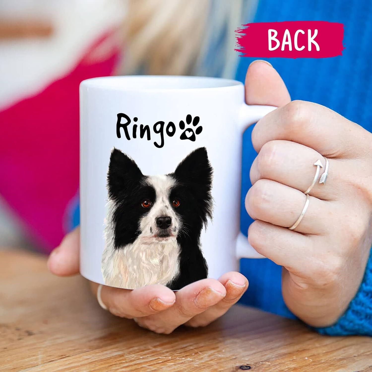 Tazas personalizadas para perros Border Collie, tazas de café Border Collie, regalo personalizado con nombre, divertida taza de Border Collie