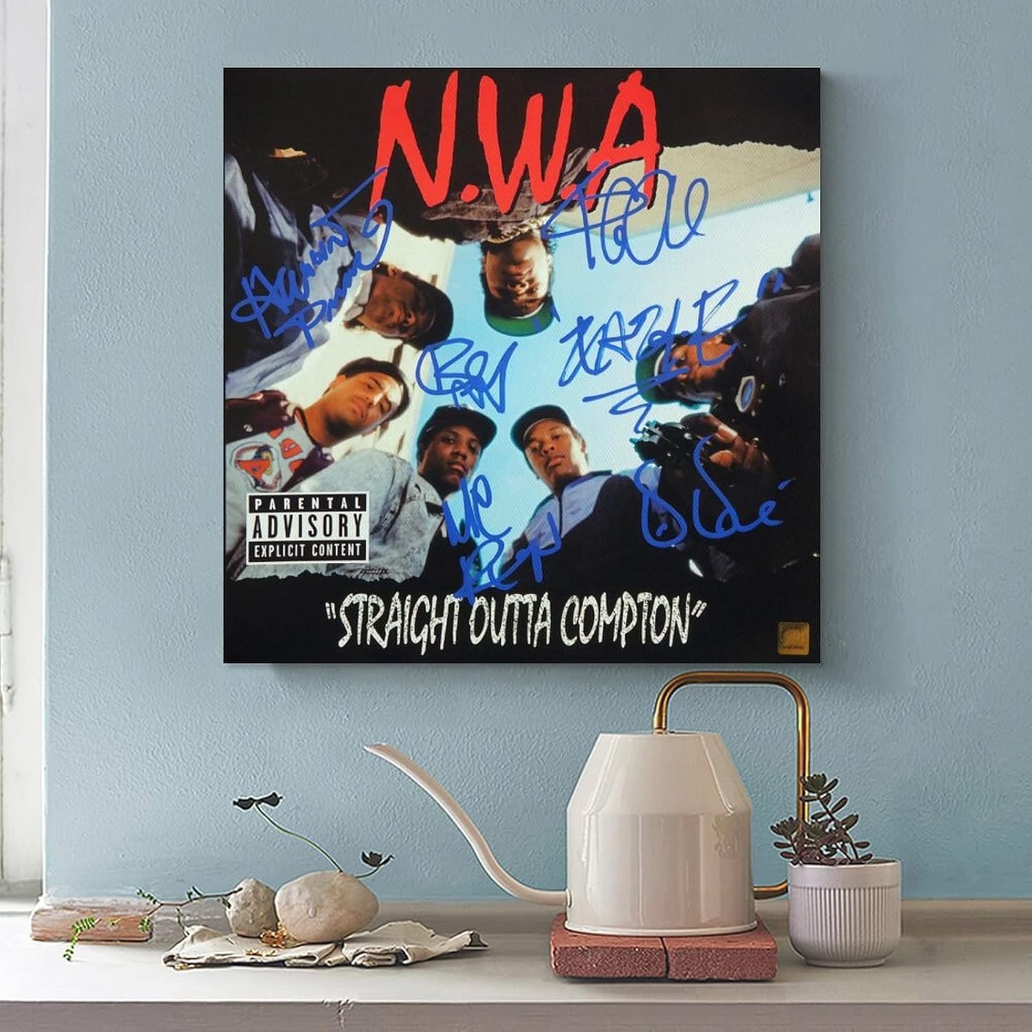 N.W.A Straight Outta Compton – Póster de lienzo para decoración de dormitorio, paisaje, oficina, San Valentín, cumpleaños, regalo, sin marco, 12 x