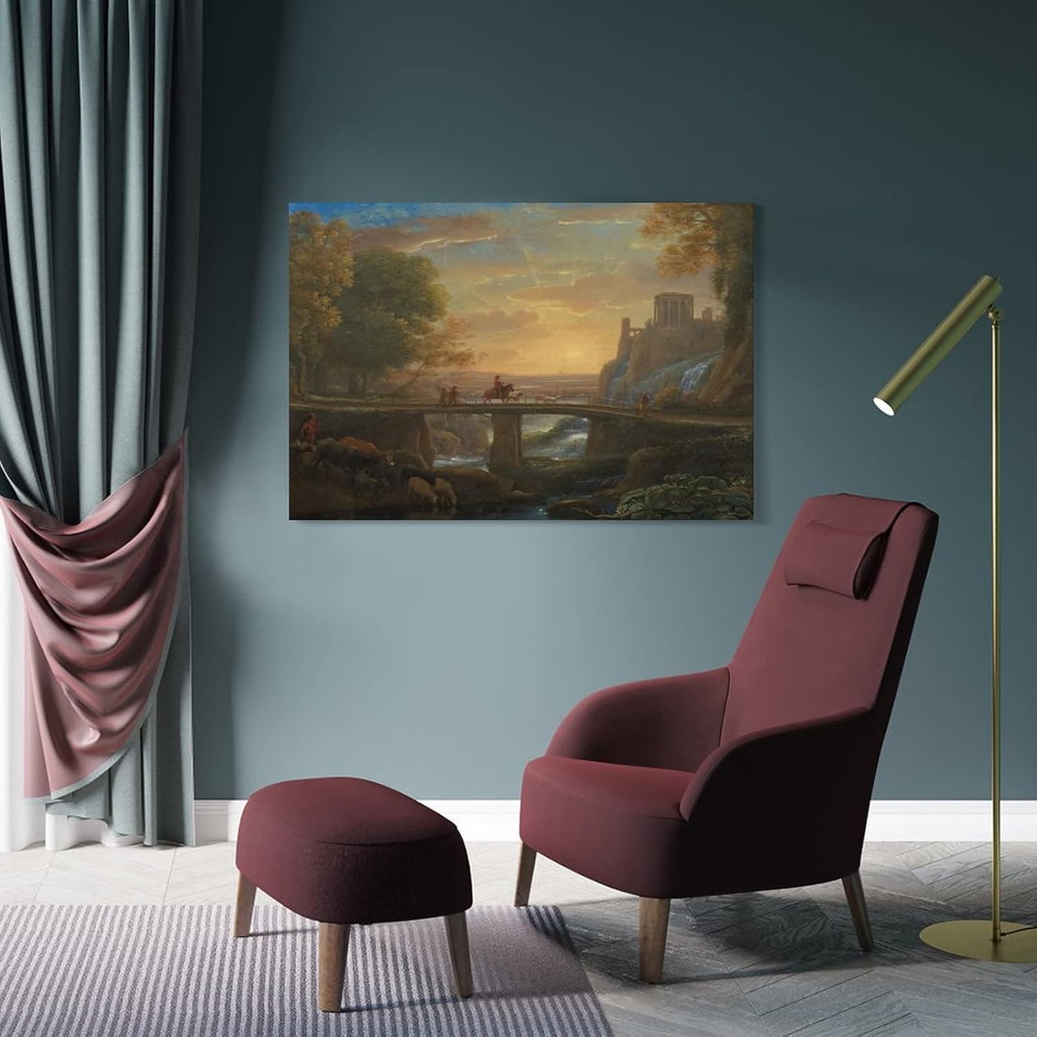 Claude Lorrain 1600 82 Claude Lorrain 16 – Landscape with An Imaginary View of Tivoli 1642 (oil on C Canvas Art Poster And Wall Art Picture Print