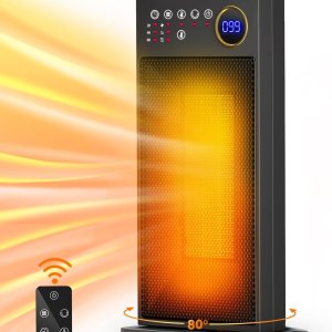 merloly – Calentadores de espacio para uso en interiores, calentador portátil de cerámica PTC de 1500 W con termostato, oscilación de 80, 5 modos, merloly – Calentadores de espacio para uso en interiores, calentador portátil de cerámica PTC de 1500 W con termostato, oscilación de 80, 5 modos,