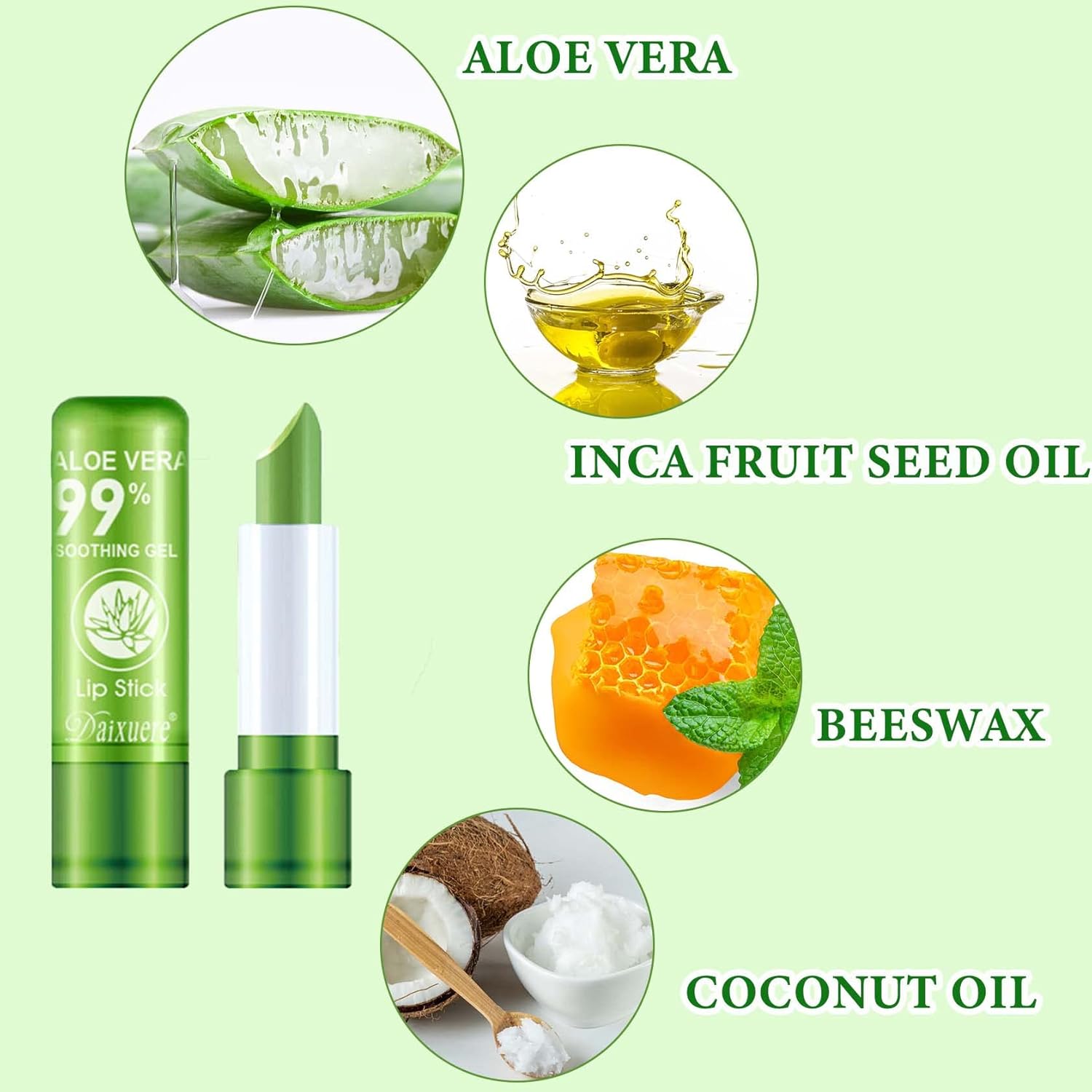 4 lápices labiales de aloe vera, juego de brillo labial mágico que cambia de color, de larga duración, nutritivo, impermeable, bálsamo labial