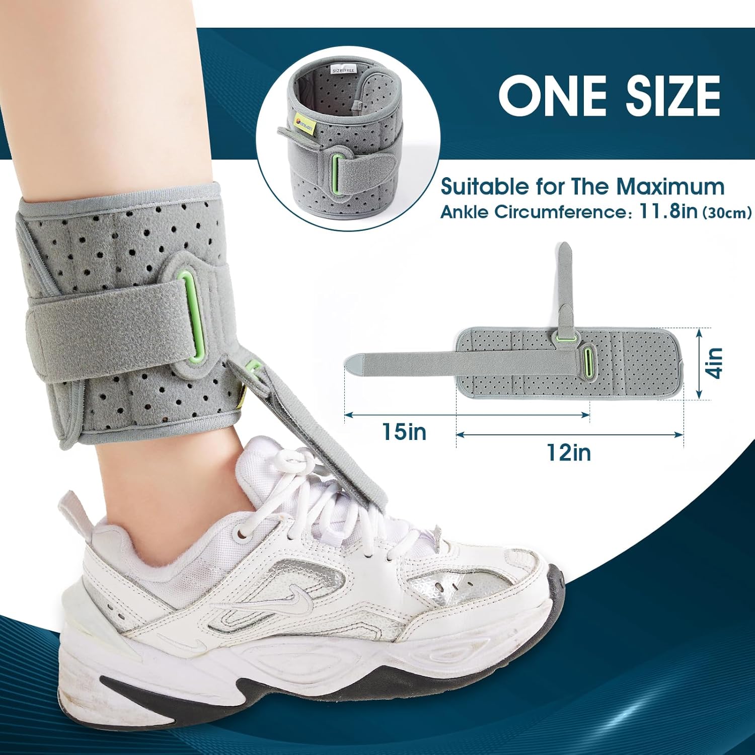 Soporte ajustable para pie caído, unisex, para ortesis de pie derechoizquierdo, soporte de tobillo, mejora la marcha al caminar, alivia eficazmente