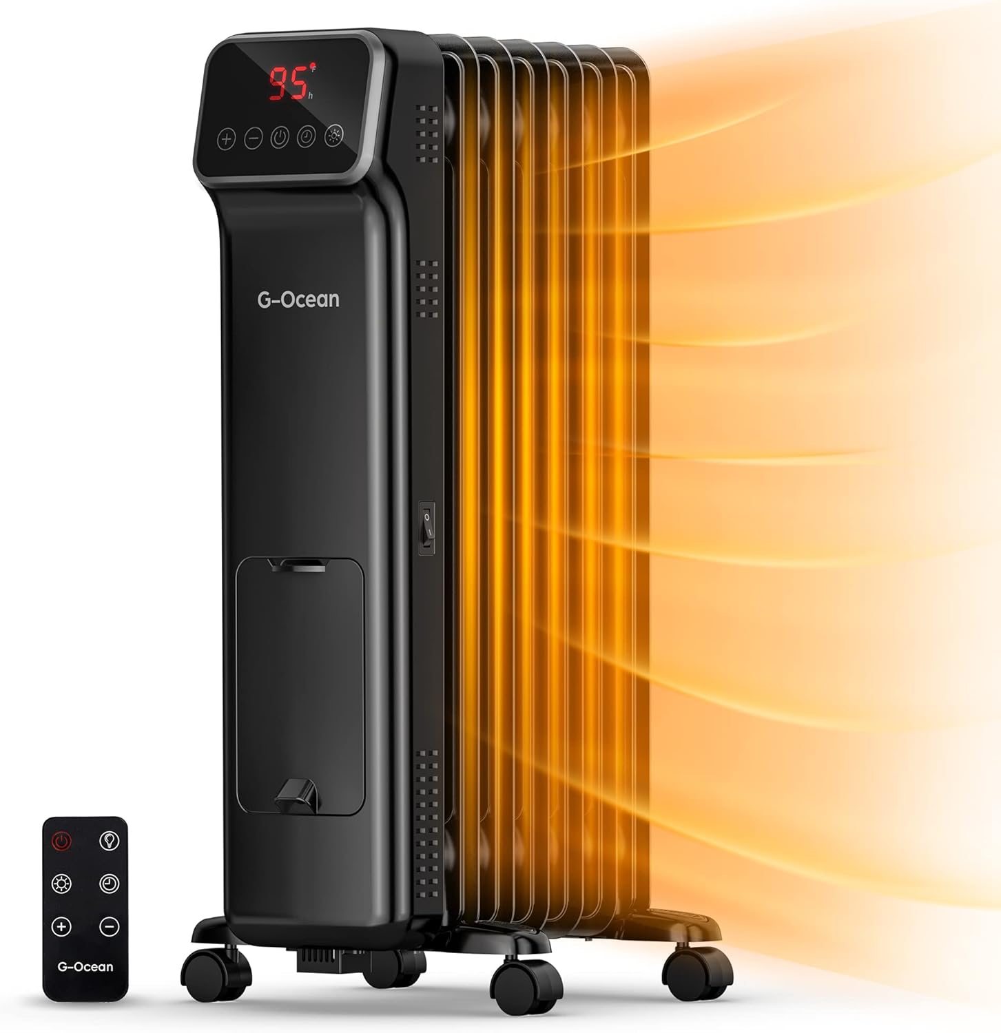 Calentador de radiador lleno de aceite, calentadores eléctricos de 1500 W para uso en interiores, habitación grande, calentador radiante silencioso