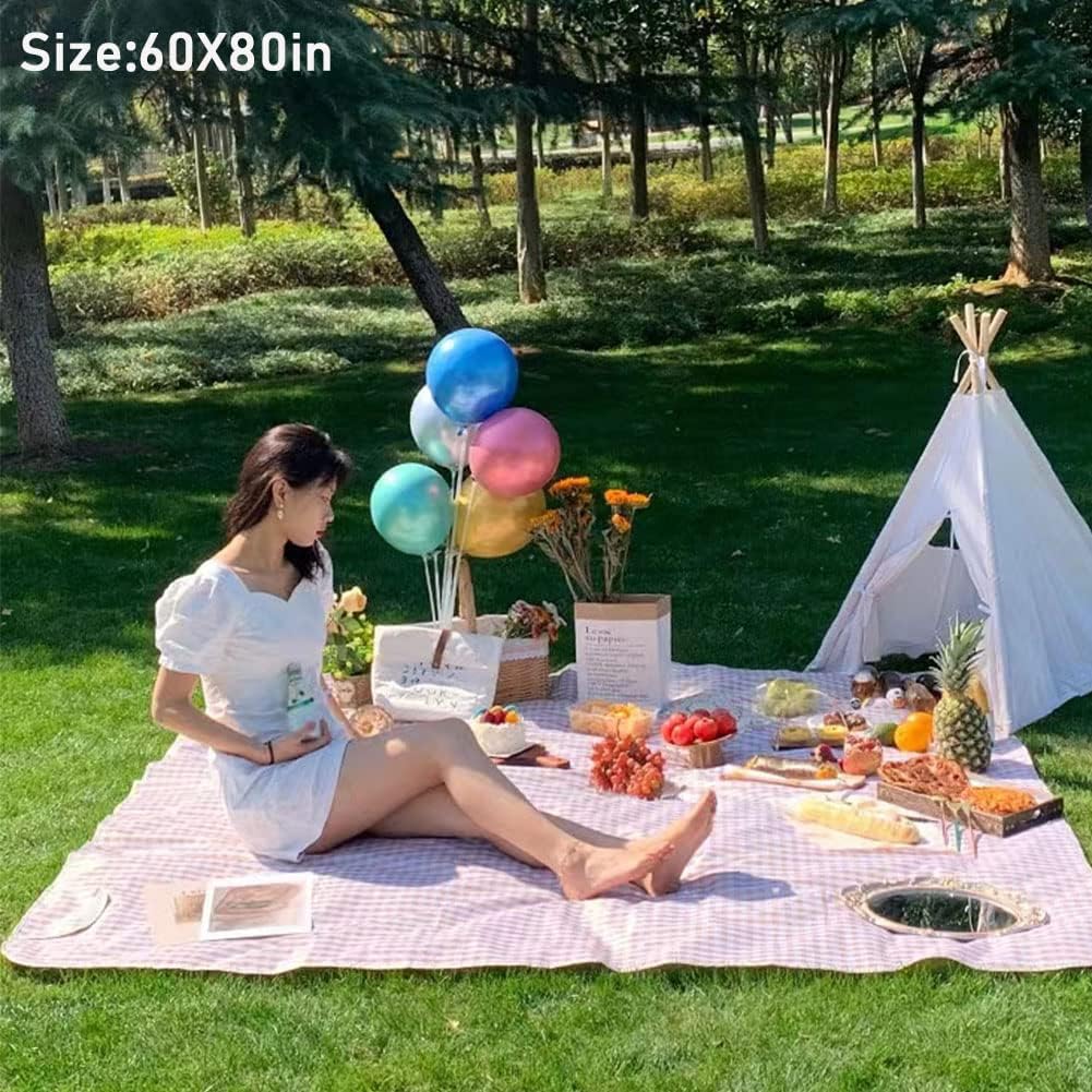 PUPOPIK Manta de picnic al aire libre, plegable, impermeable, para playa, playa, campamento, senderismo, viajes, conciertos familiares, manta