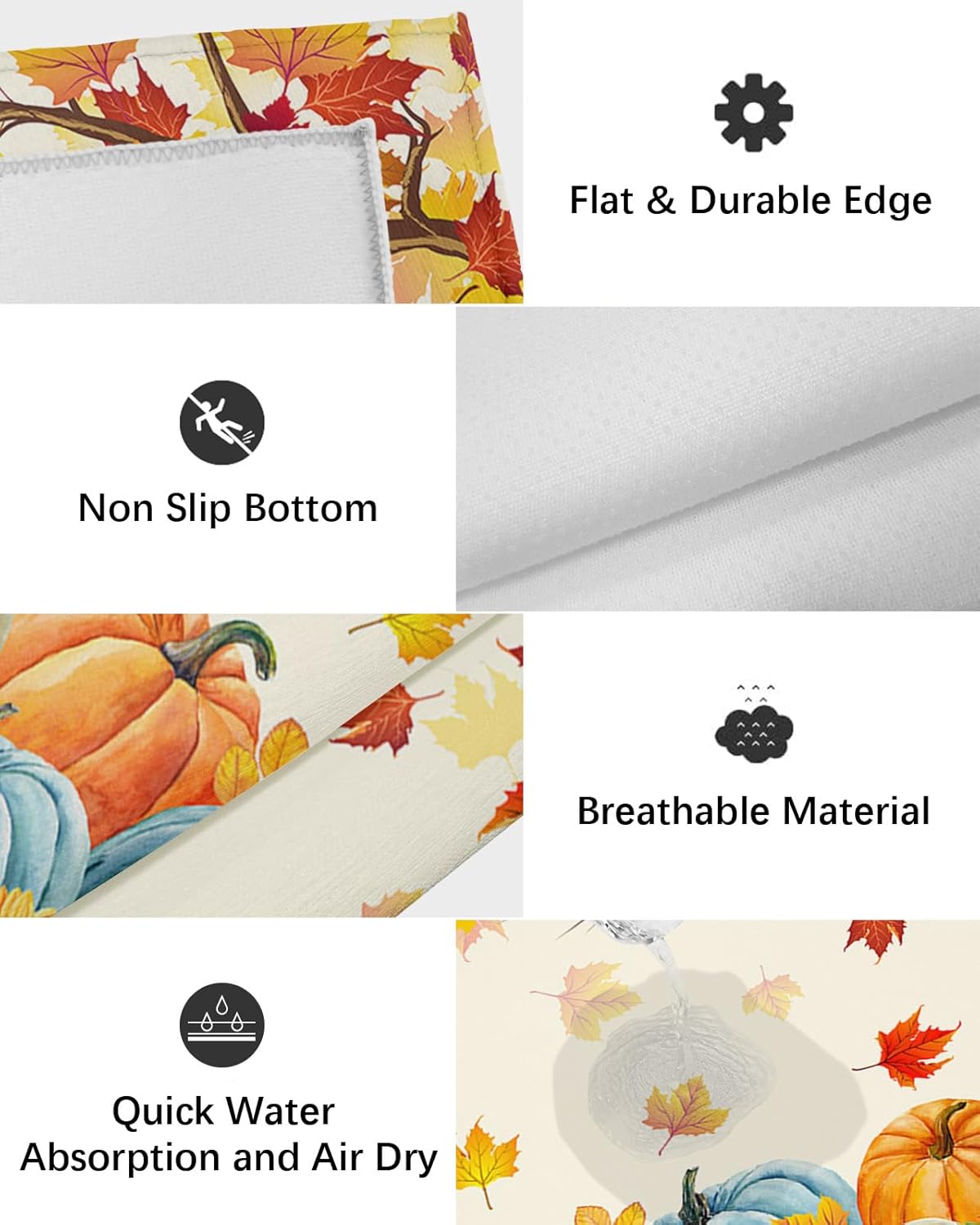 Thanksgiving Fall Outdoor Rugs for 5’x8′ Patios Clearance, RV Camping Mat Rug Portable Outside Rug Indoor Outdoor Area Rug Mat for Beach Deck Pool
