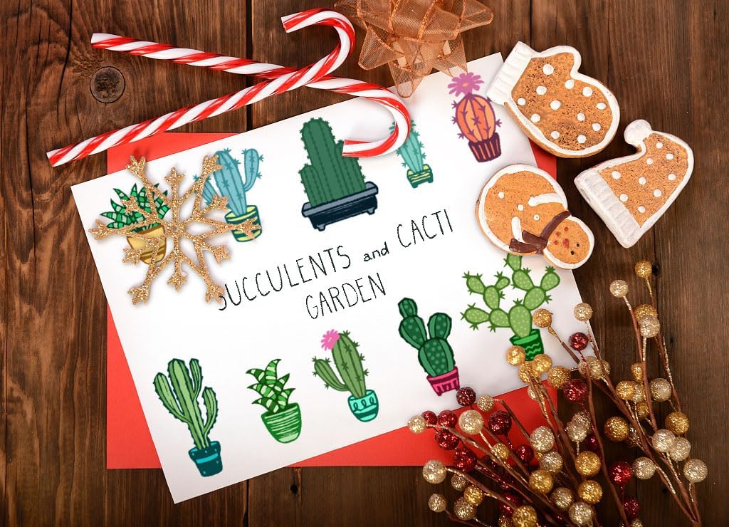 14 sellos transparentes para plantas en maceta para hacer tarjetas y decoraciones de álbumes de fotos, sellos de cactus, sellos de silicona