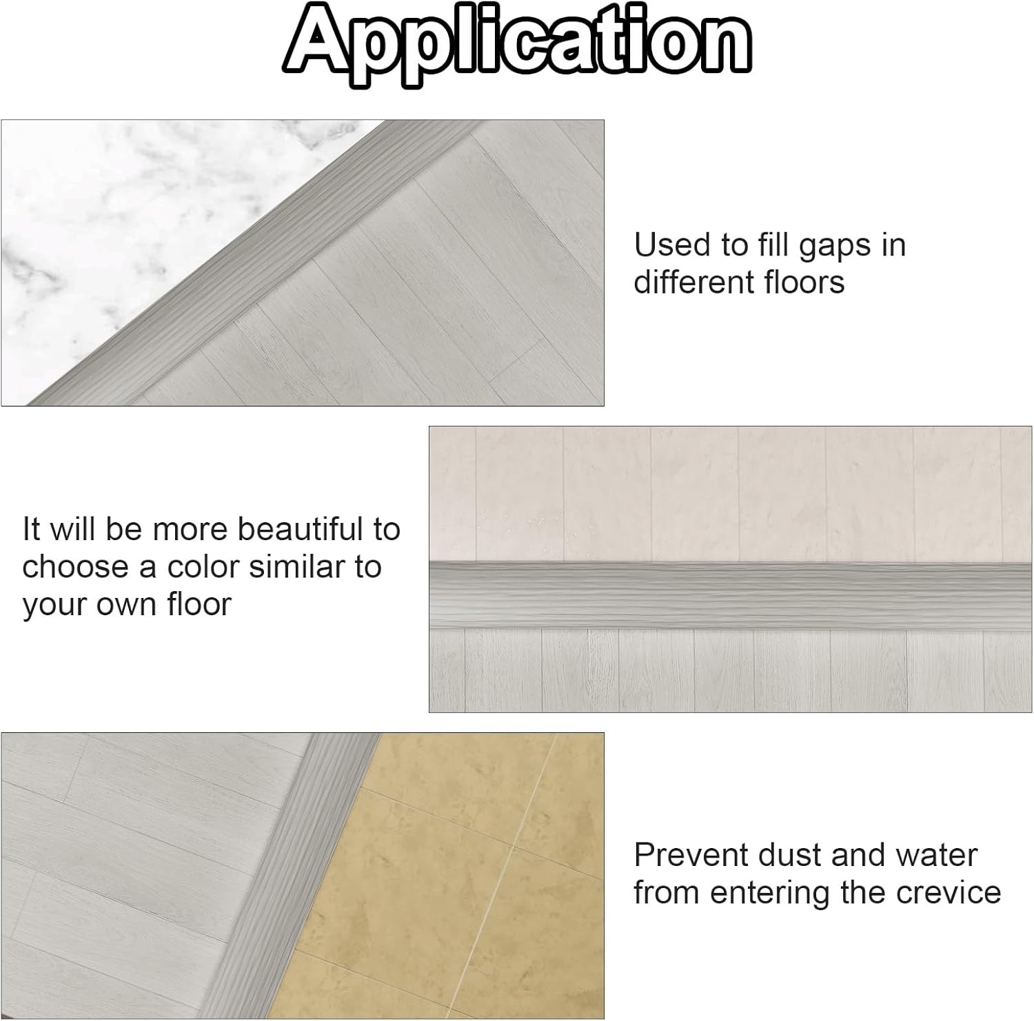 Tira de transición de piso de 10 pies x 1.57 pulgadas, suelo divisor plano laminado adhesivo de vinilo para unir huecos del piso, alfombras,