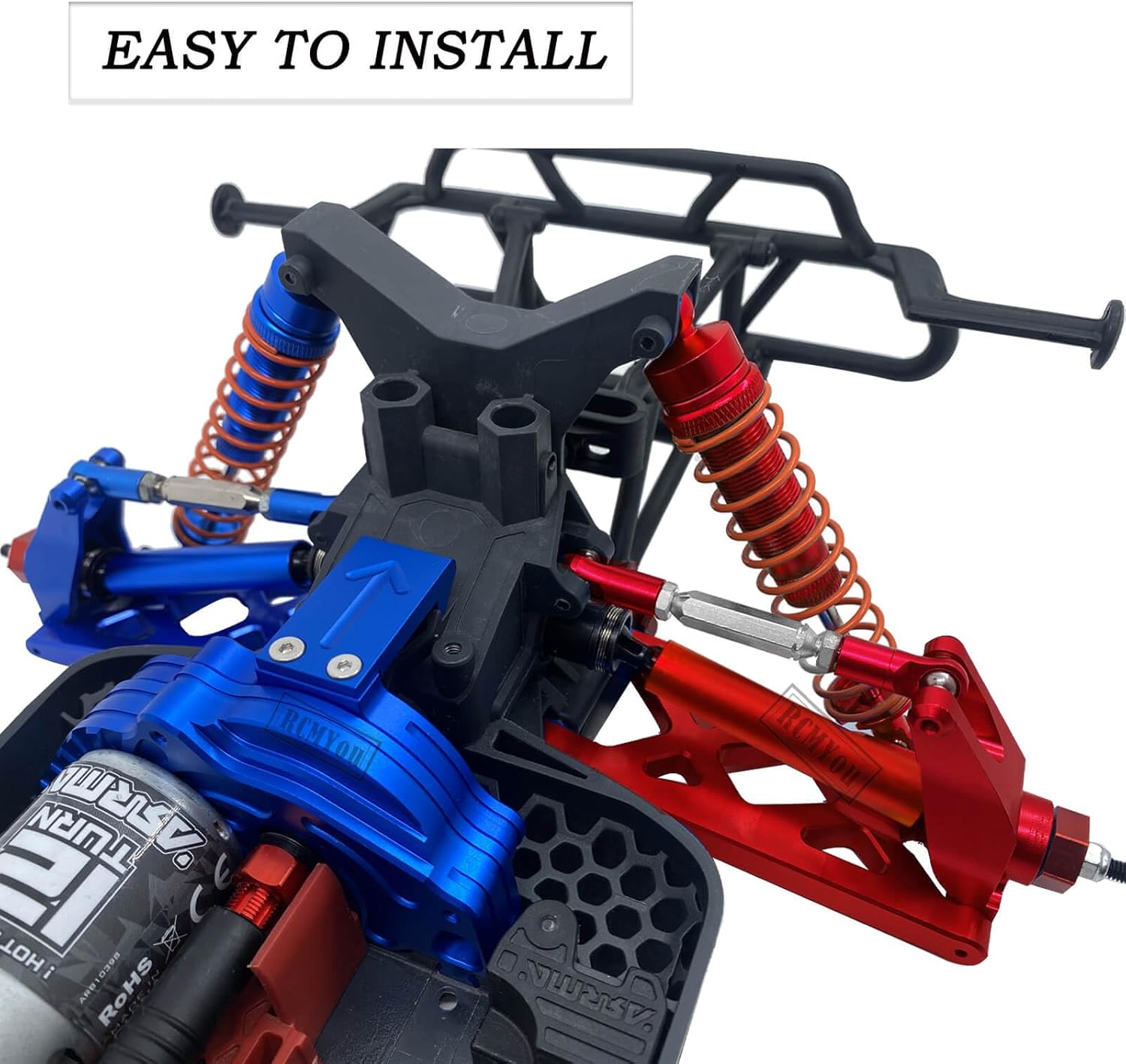 Pieza de mejoras para 110 Arrma VorteksGranitoSenton 4×4 3S Blx Mega 550, amortiguadores RC, torre de choque, brazo de suspensión delantero y