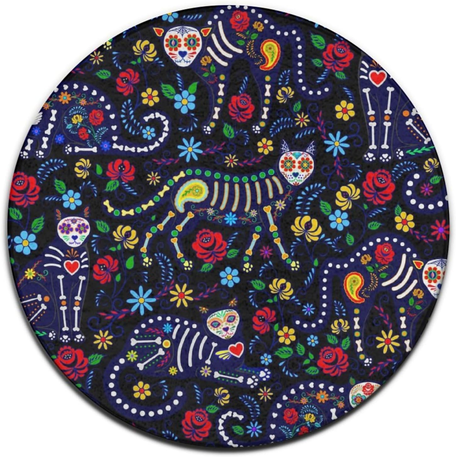Alfombra redonda grande para baño, cocina, oficina, alfombra circular para sala de estar, sofá, dormitorio, bonita alfombra compatible con el Día de