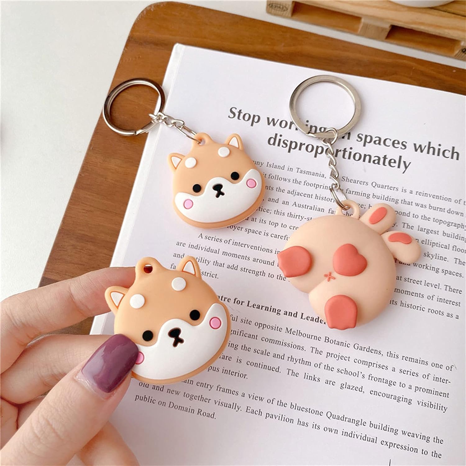 Funda portátil para Air Tag, Kawaii Cute Cartoon Shiba Inu de silicona antiarañazos, funda protectora compatible con Airtags Finder Location Tracker