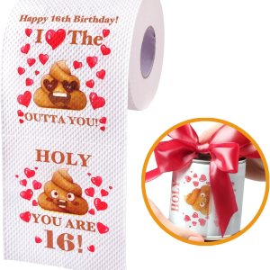 Regalos de cumpleaños número 16 para niñas y niños, papel higiénico de broma feliz de 4 capas, decoraciones de cumpleaños 16 para hija e hijo, Regalos de cumpleaños número 16 para niñas y niños, papel higiénico de broma feliz de 4 capas, decoraciones de cumpleaños 16 para hija e hijo,