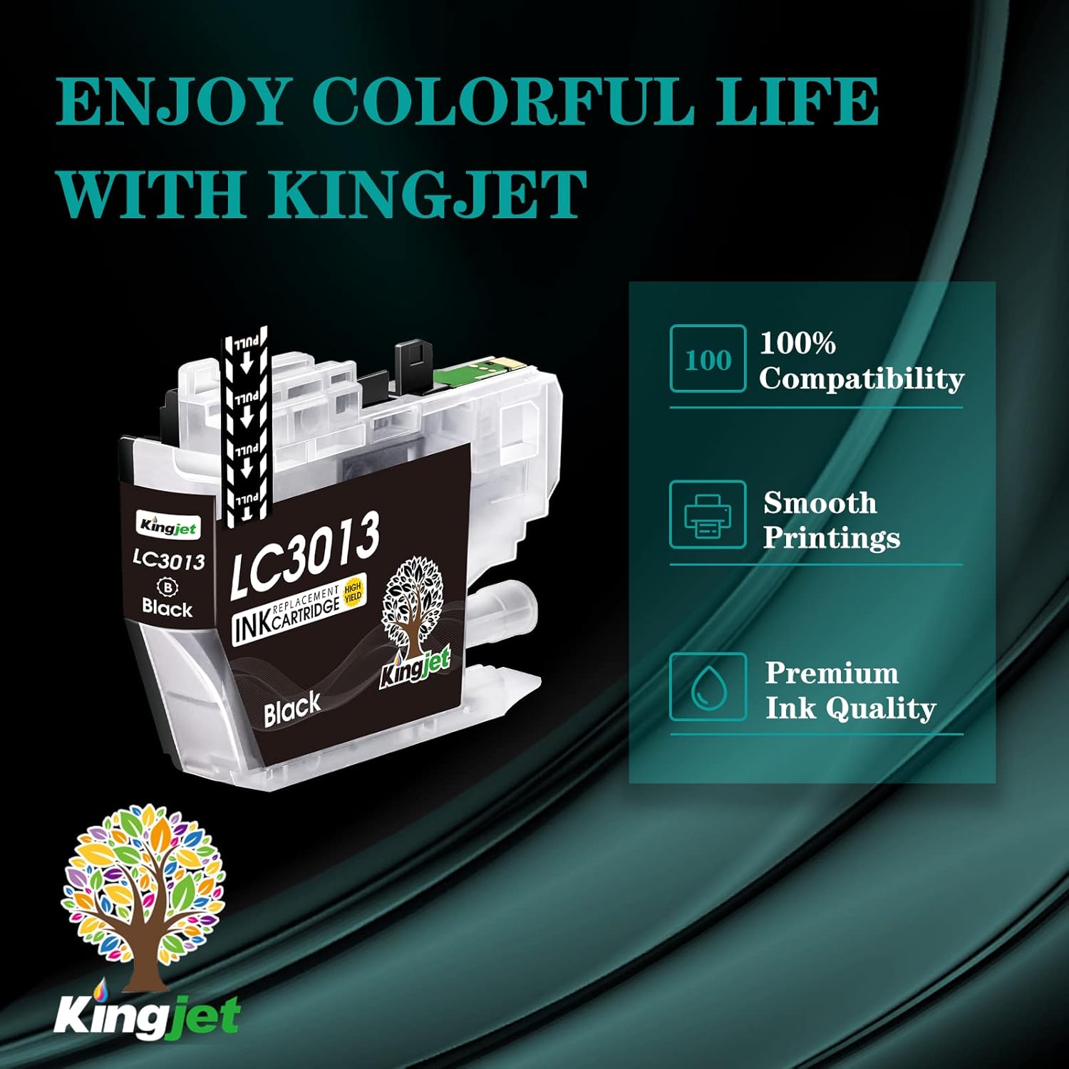 Kingjet Compatible con cartuchos de tinta Brother LC3013, repuesto negro para impresoras Brother LC3013 LC3011 LC 3013 LC 3011 Uso con impresoras