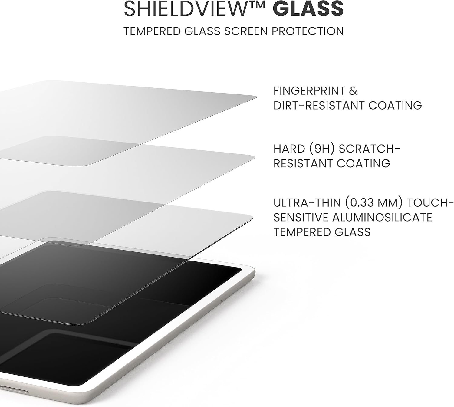 Speck ShieldView Glass – Protector de pantalla para tablet Google Pixel (transparente)