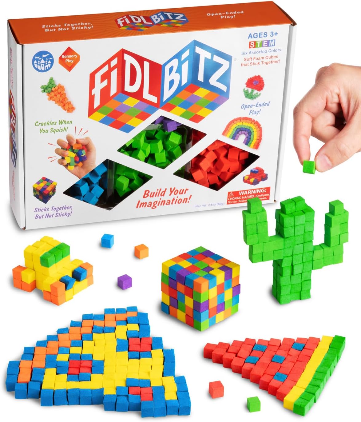 Play Visions FidlBitz – Cubos revolucionarios que se pegan juntos, pero no pegajosos (juego de lujo)