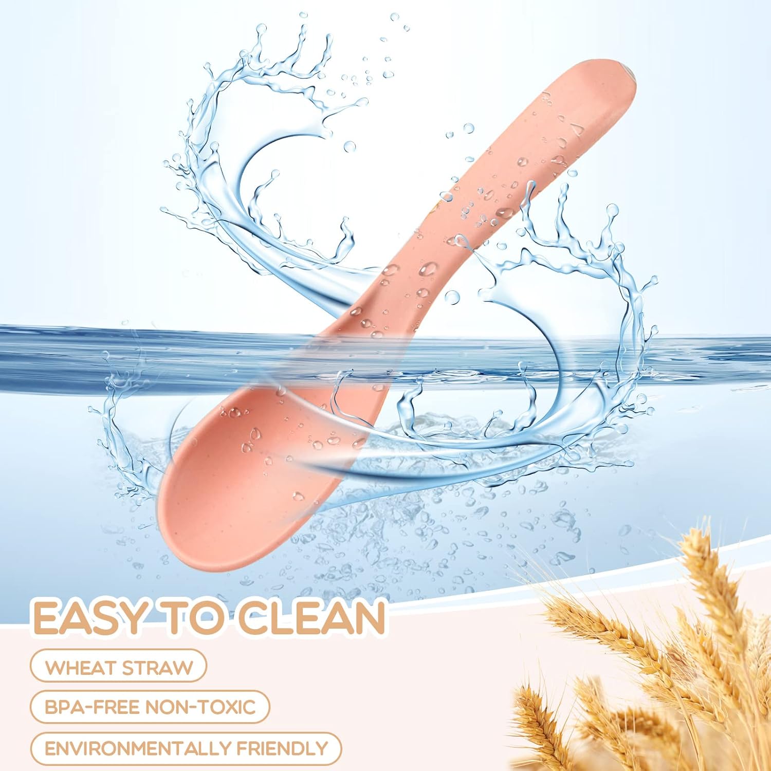 Juego de 16 cucharas de paja de trigo, cucharas de sopa irrompibles, cucharas de ramen de 6 pulgadas, cucharas pequeñas portátiles, cucharas de