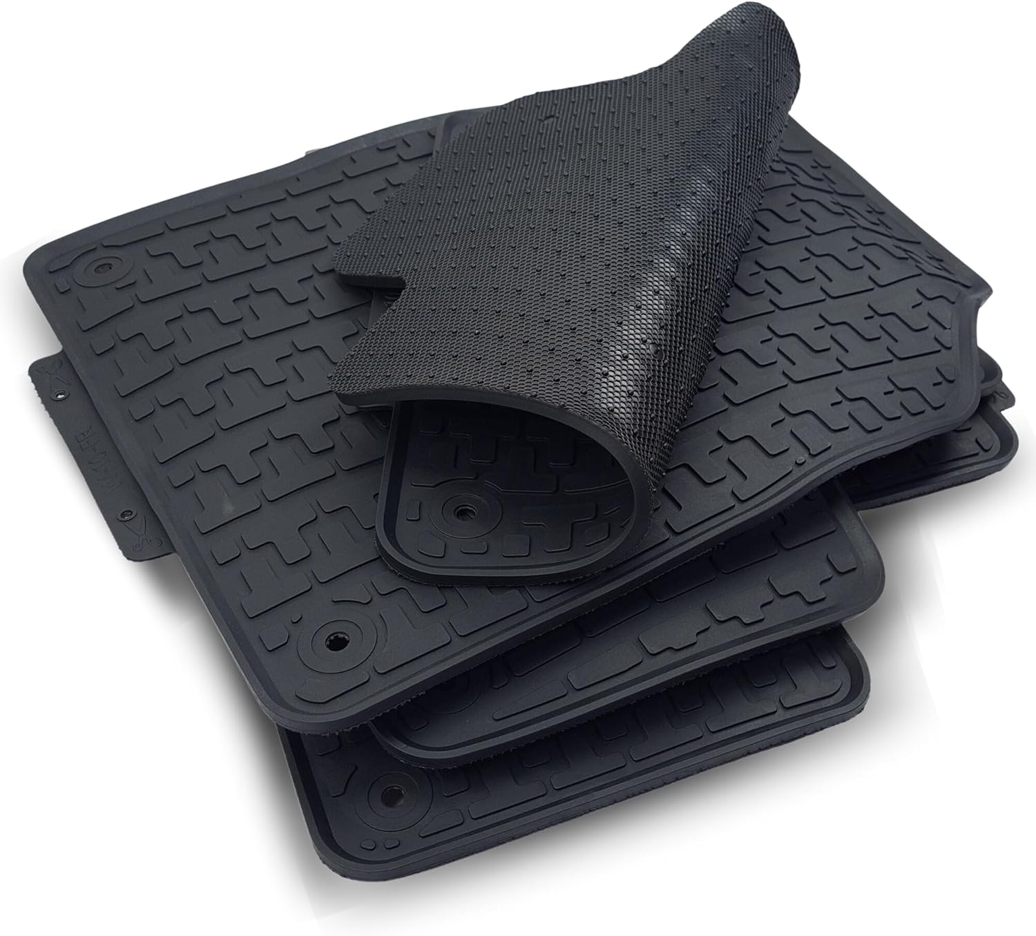 Alfombrillas para Volvo XC90 2016-2024 3Row All Weather 5items Rubber Set Negro Antideslizante