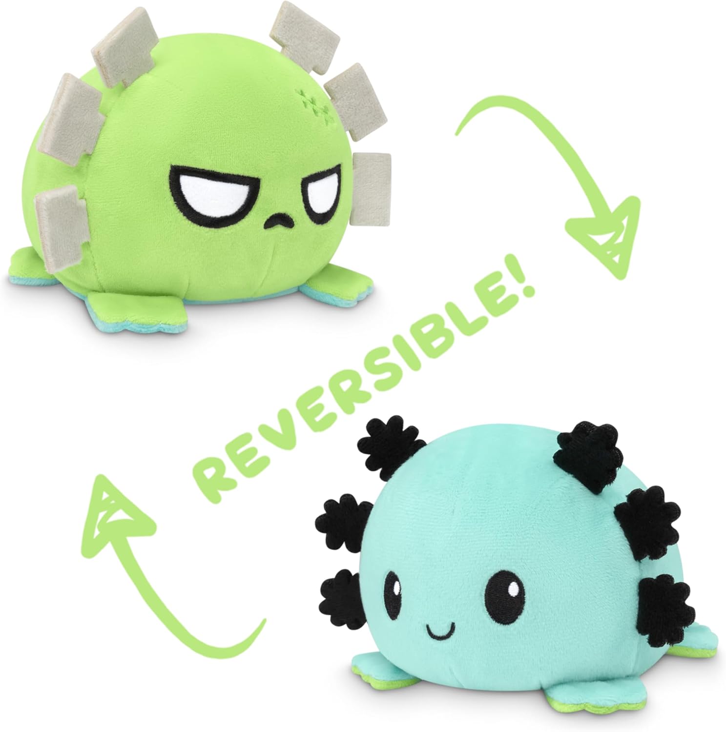 TeeTurtle – El peluche original reversible de ajolote – Monstruo – Bonitos animales de peluche sensoriales que muestran tu estado de ánimo –