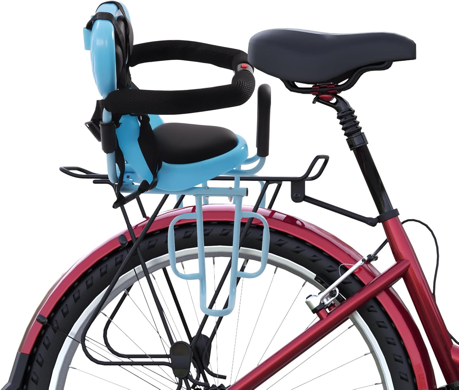 Gdrasuya10 Asiento trasero de bicicleta, asiento trasero de bicicleta para niños, asiento de bicicleta montado en la parte trasera para niños,