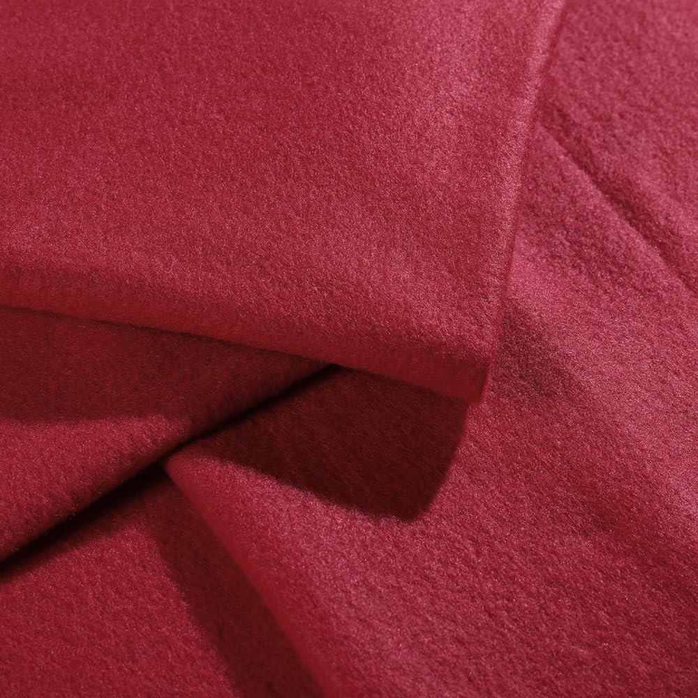 Manta polar (rojo vino, paquete de 6-50 x 60 pulgadas)