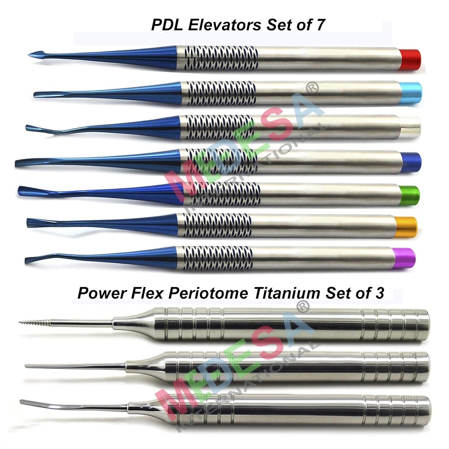 MEDESA – 16 piezas de elevador de raíces dentales PDL para extracción de raíces pequeñas, elevadores de luxación, flexión dental, extracción