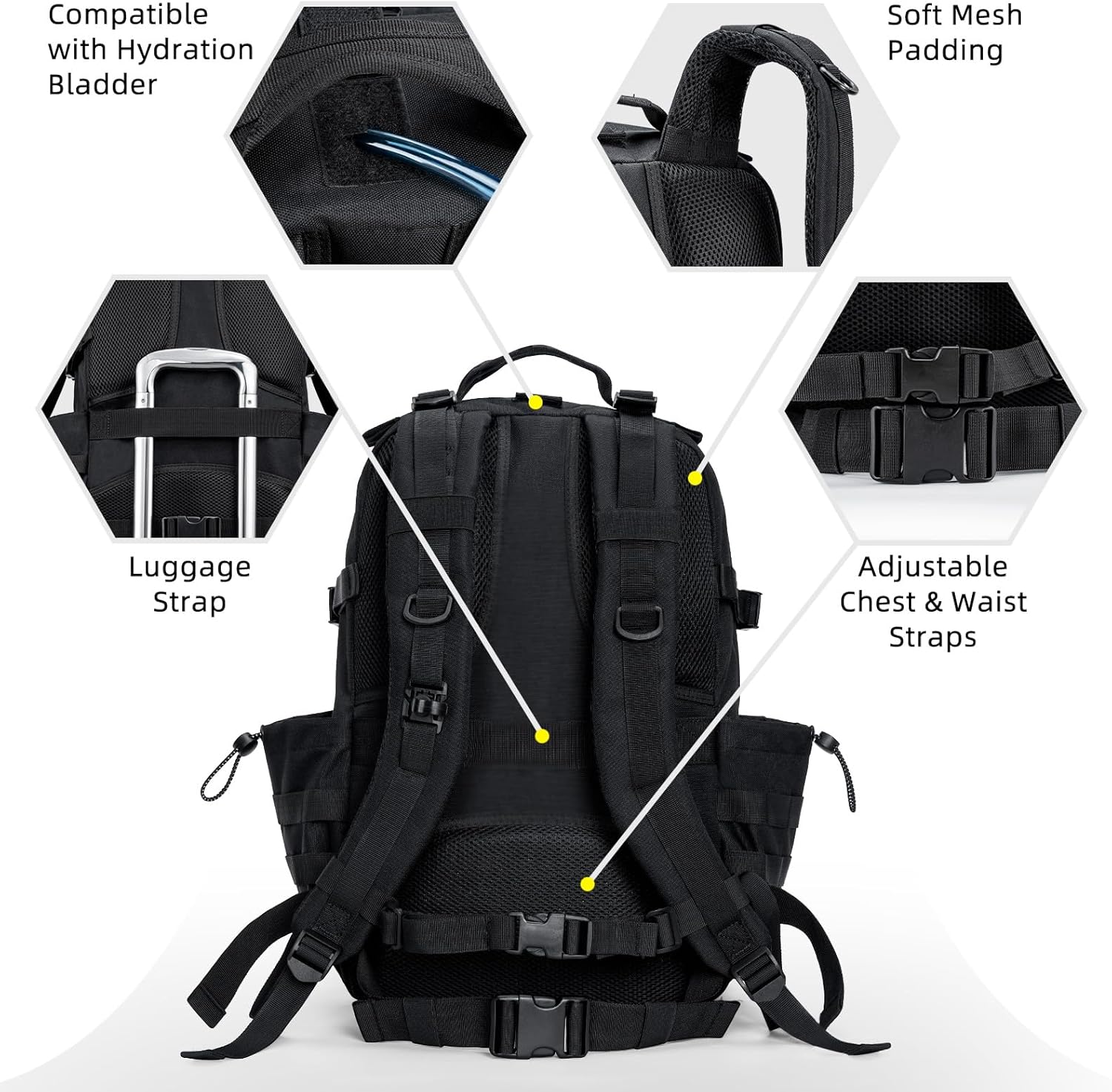CVLIFE Mochila táctica militar, mochila militar de 40 L para hombres y mujeres, BA, Hombres