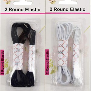 Uniware 2 elásticos redondos (2 quilates, poliéster + goma, 0.039 in x 60 pulgadas, 0.098 in x 60 pulgadas) negro y blanco (negro) Uniware 2 elásticos redondos (2 quilates, poliéster + goma, 0.039 in x 60 pulgadas, 0.098 in x 60 pulgadas) negro y blanco (negro)